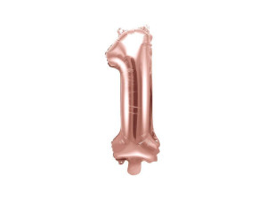 balon foliowy wys:40cm(16") Cyfra "1" rosegold