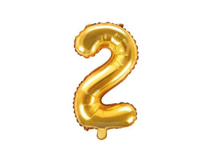 balon foliowy wys:40cm(16") Cyfra "2" złoty