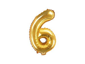 balon foliowy wys:40cm(16") Cyfra "6" złoty