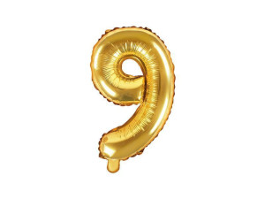 balon foliowy wys:40cm(16") Cyfra "9" złoty