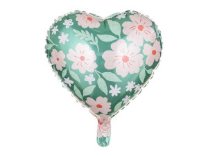 balon foliowy Serce w kwiaty szer:45cm