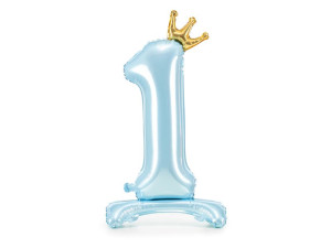 stojący balon cyfra ''1'' 103cm(40") błąkitny