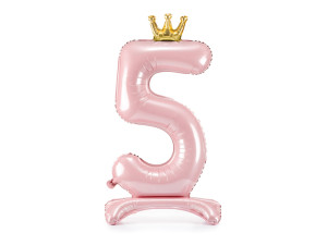 stojący balon cyfra ''5'' 103cm(40") różowy