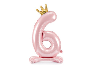 stojący balon cyfra ''6'' 103cm(40") różowy