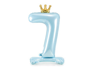 stojący balon cyfra ''7'' 103cm(40") błąkitny