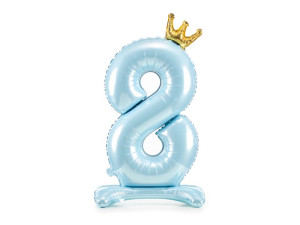 stojący balon cyfra ''8'' 103cm(40") błąkitny