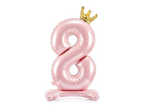 stojący balon cyfra ''8'' 103cm(40") różowy