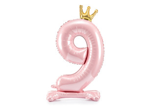 stojący balon cyfra ''9'' 103cm(40") różowy