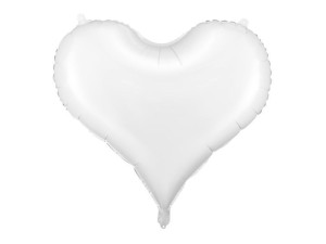 Balon foliowy Serce wys:64cm szer:75cm biały