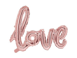 Balon foliowy Love wys:59cm szer:73cm rosegold