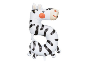 Balon urodzinowy Cyfra 5 - Zebra 68cm*98cm