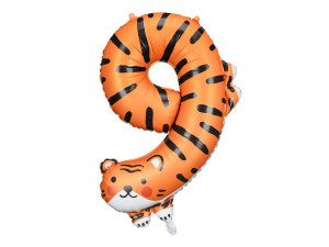 Balon urodzinowy Cyfra 9 - Tygrys 64cm*87cm