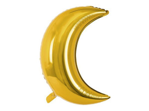 balon foliowy Księżyc wys:60cm złoty błysk