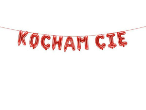 balony foliowe napis Kocham Cię wys:40cm szer:285
