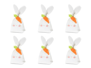 6szt Torebki na słodycze Króliki, mix, 7.5x9x22.5