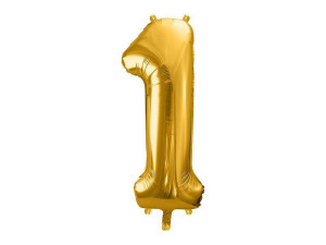 balon 100cm(39") cyfra "1" metalizowany złoty
