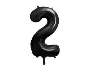 balon 100cm(39") cyfra "2" metalizowany czarny