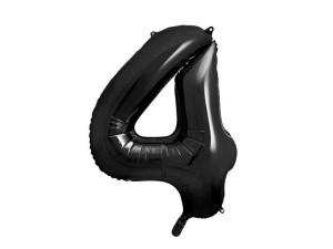 balon 100cm(39") cyfra "4" metalizowany czarny