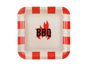 6szt Talerzyki papierowe BBQ, mix, 26x26cm