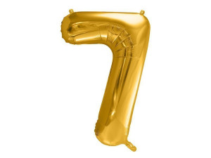 balon 100cm(39") cyfra "7" metalizowany złoty