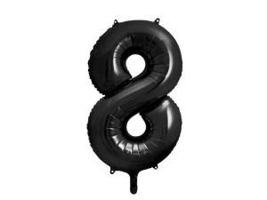 balon 100cm(39") cyfra "8" metalizowany czarny