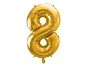 balon 100cm(39") cyfra "8" metalizowany złoty