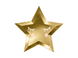 6szt Talerzyki Little Star - Gwiazda, złoty, 27cm