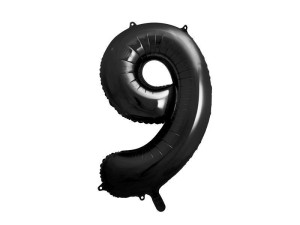 balon 100cm(39") cyfra "9" metalizowany czarny
