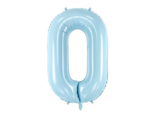 balon 100cm(39") cyfra "0" pastelowy błękitny