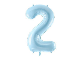 balon 100cm(39") cyfra "2" pastelowy błękitny