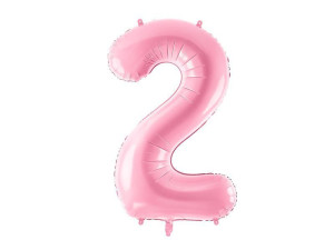 balon 100cm(39") cyfra "2" pastelowy różowy