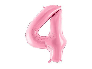 balon 100cm(39") cyfra "4" pastelowy różowy