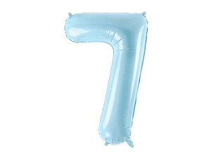 balon 100cm(39") cyfra "7" pastelowy błękitny