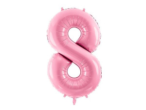 balon 100cm(39") cyfra "8" pastelowy różowy