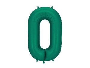 balon 100cm(39") cyfra "0" satynowy ciemnozielony