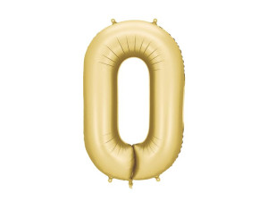 balon 100cm(39") cyfra "0" satynowy złoty