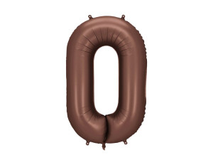 balon 100cm(39") cyfra "0" satynowy mocca