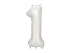 balon 100cm(39") cyfra "1" satynowy srebrny