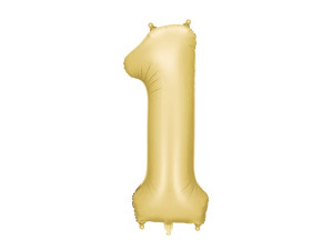 balon 100cm(39") cyfra "1" satynowy złoty