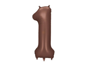 balon 100cm(39") cyfra "1" satynowy mocca