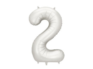 balon 100cm(39") cyfra "2" satynowy srebrny