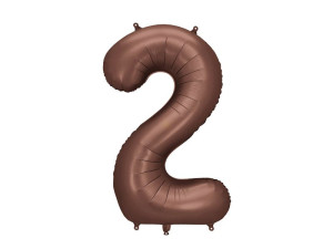 balon 100cm(39") cyfra "2" satynowy mocca