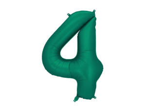 balon 100cm(39") cyfra "4" satynowy ciemnozielony