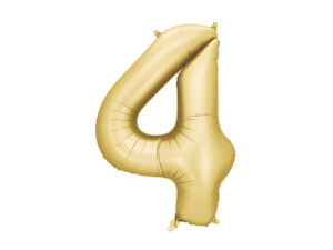 balon 100cm(39") cyfra "4" satynowy złoty