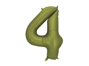balon 100cm(39") cyfra "4" satynowy oliwkowy