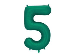 balon 100cm(39") cyfra "5" satynowy ciemnozielony