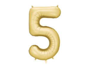 balon 100cm(39") cyfra "5" satynowy złoty