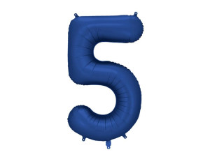balon 100cm(39") cyfra "5" satynowy granatowy