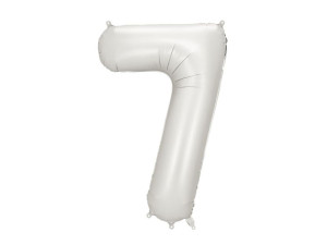 balon 100cm(39") cyfra "7" satynowy srebrny