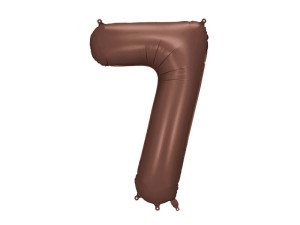 balon 100cm(39") cyfra "7" satynowy mocca
